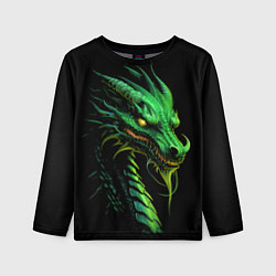 Лонгслив детский Зеленый дракон иллюстрация, цвет: 3D-принт