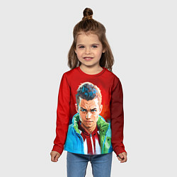 Лонгслив детский Слово пацана в стиле аниме - мазки краски, цвет: 3D-принт — фото 2