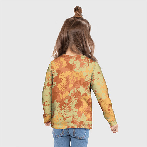 Детский лонгслив Зеленый древесный дракон с листьями / 3D-принт – фото 6