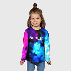 Лонгслив детский Portal неоновый градиент, цвет: 3D-принт — фото 2