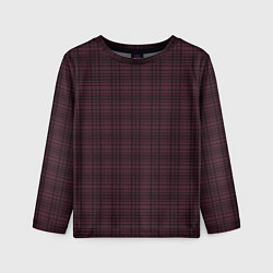 Лонгслив детский Клетчатый тёмно-красный, цвет: 3D-принт