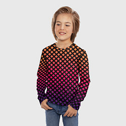 Лонгслив детский Градиент закат под сеткой, цвет: 3D-принт — фото 2