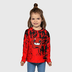 Лонгслив детский Super Meat Boy краски, цвет: 3D-принт — фото 2