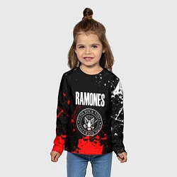 Лонгслив детский Ramones краски метал группа, цвет: 3D-принт — фото 2