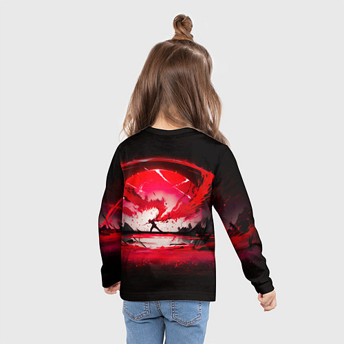 Детский лонгслив Танец в последних лучах солнца / 3D-принт – фото 6