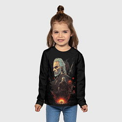 Лонгслив детский Ведьмак Геральт из Ривии, цвет: 3D-принт — фото 2
