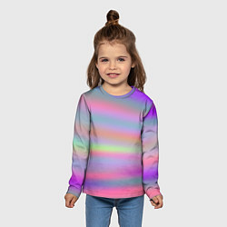 Лонгслив детский Голографические неоновые полосы, цвет: 3D-принт — фото 2