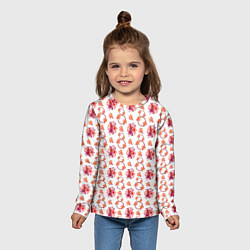 Лонгслив детский 8 марта праздничные цветы, цвет: 3D-принт — фото 2