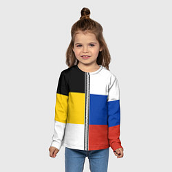 Лонгслив детский Россия - патриот, цвет: 3D-принт — фото 2