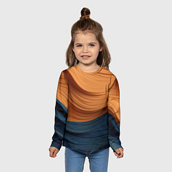Лонгслив детский Оранжевая и синяя абстракция, цвет: 3D-принт — фото 2