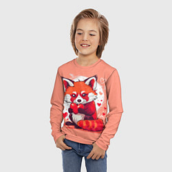 Лонгслив детский Рыжая лисичка с сердцем, цвет: 3D-принт — фото 2