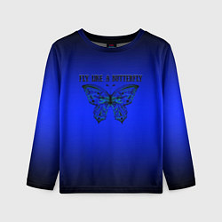 Лонгслив детский Летай как бабочка, цвет: 3D-принт