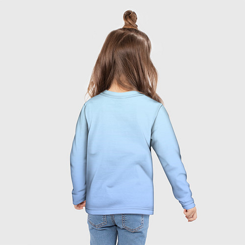 Детский лонгслив Голова белой ламы / 3D-принт – фото 6