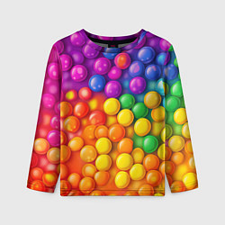 Лонгслив детский Разноцветные шарики, цвет: 3D-принт