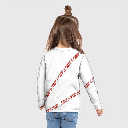 Детский лонгслив Осторожно хрупкое / 3D-принт – фото 6