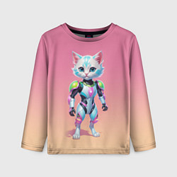 Лонгслив детский Funny kitten - cyberpunk, цвет: 3D-принт