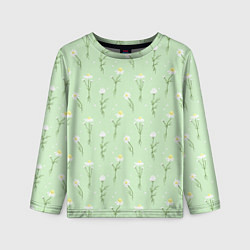 Лонгслив детский Нежные дикие ромашки, цвет: 3D-принт