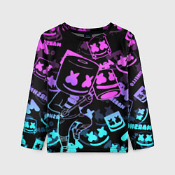 Детский лонгслив Marshmello neon pattern