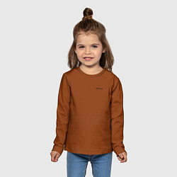 Лонгслив детский Just brown однотонный, цвет: 3D-принт — фото 2