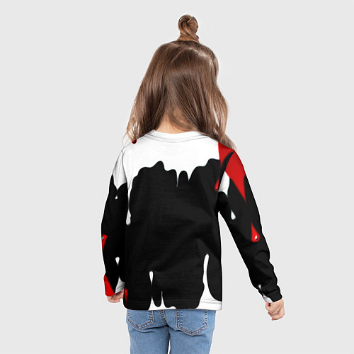 Детский лонгслив Ведьмак краски подтёки / 3D-принт – фото 6