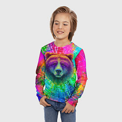 Лонгслив детский Цветной медведь, цвет: 3D-принт — фото 2
