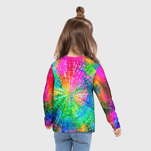 Детский лонгслив Цветная лама / 3D-принт – фото 6