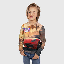 Лонгслив детский GTA 6 logo auto style, цвет: 3D-принт — фото 2