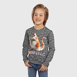 Лонгслив детский Агрессивный котзилла, цвет: 3D-принт — фото 2