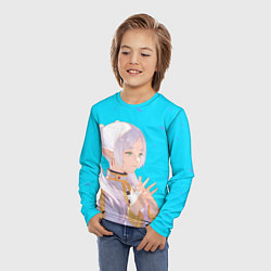 Лонгслив детский Frieren: Blue Pattern, цвет: 3D-принт — фото 2