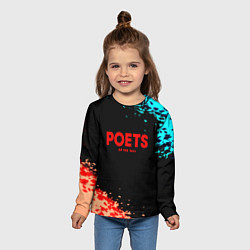 Лонгслив детский Poets of the fall краски брызги, цвет: 3D-принт — фото 2