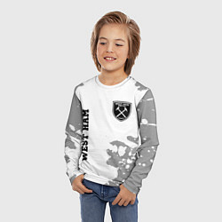 Лонгслив детский West Ham sport на светлом фоне вертикально, цвет: 3D-принт — фото 2
