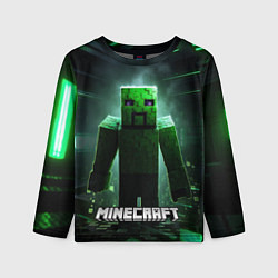 Лонгслив детский Minecraft зеленый злой персонаж, цвет: 3D-принт