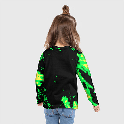 Детский лонгслив Plants vs Zombies зелёная текстура / 3D-принт – фото 6