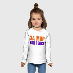 Лонгслив детский For peace за мир, цвет: 3D-принт — фото 2