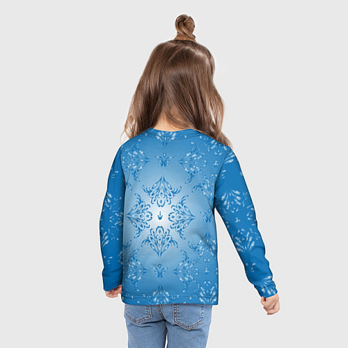 Детский лонгслив Векторные узоры на голубом фоне / 3D-принт – фото 6