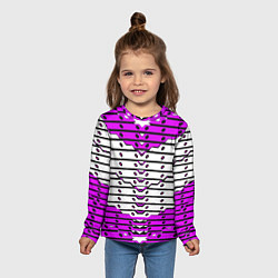 Лонгслив детский Фиолетово-белая техно броня, цвет: 3D-принт — фото 2