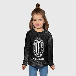 Лонгслив детский AC Milan с потертостями на темном фоне, цвет: 3D-принт — фото 2