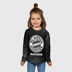 Лонгслив детский Bayern с потертостями на темном фоне, цвет: 3D-принт — фото 2