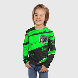 Лонгслив детский Lyon sport green, цвет: 3D-принт — фото 2