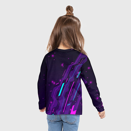 Детский лонгслив Final Fantasy neon gaming / 3D-принт – фото 6