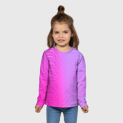 Лонгслив детский Розовые градиентные линии, цвет: 3D-принт — фото 2