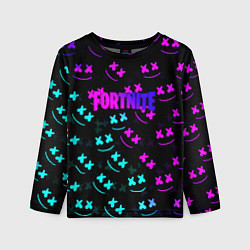 Детский лонгслив Fortnite x Marshmello neon pattern