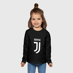 Лонгслив детский Juventus sport fc белое лого, цвет: 3D-принт — фото 2