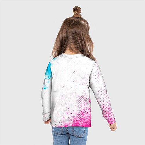 Детский лонгслив Benfica neon gradient style / 3D-принт – фото 6