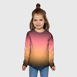 Лонгслив детский Градиент затемнённый розово-жёлтый, цвет: 3D-принт — фото 2