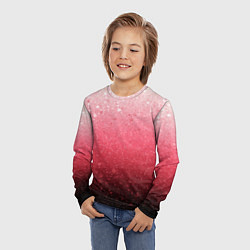 Лонгслив детский Градиент розово-чёрный брызги, цвет: 3D-принт — фото 2