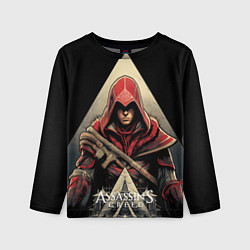 Лонгслив детский Assassins creed темный капюшон, цвет: 3D-принт