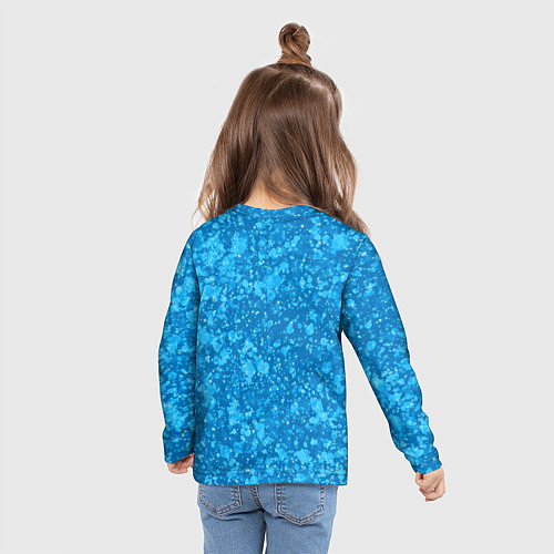 Детский лонгслив Ярко-голубой абстракция космический / 3D-принт – фото 6