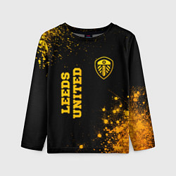 Детский лонгслив Leeds United - gold gradient вертикально