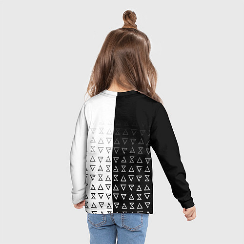 Детский лонгслив Ведьмак - красные следы от когтей / 3D-принт – фото 6